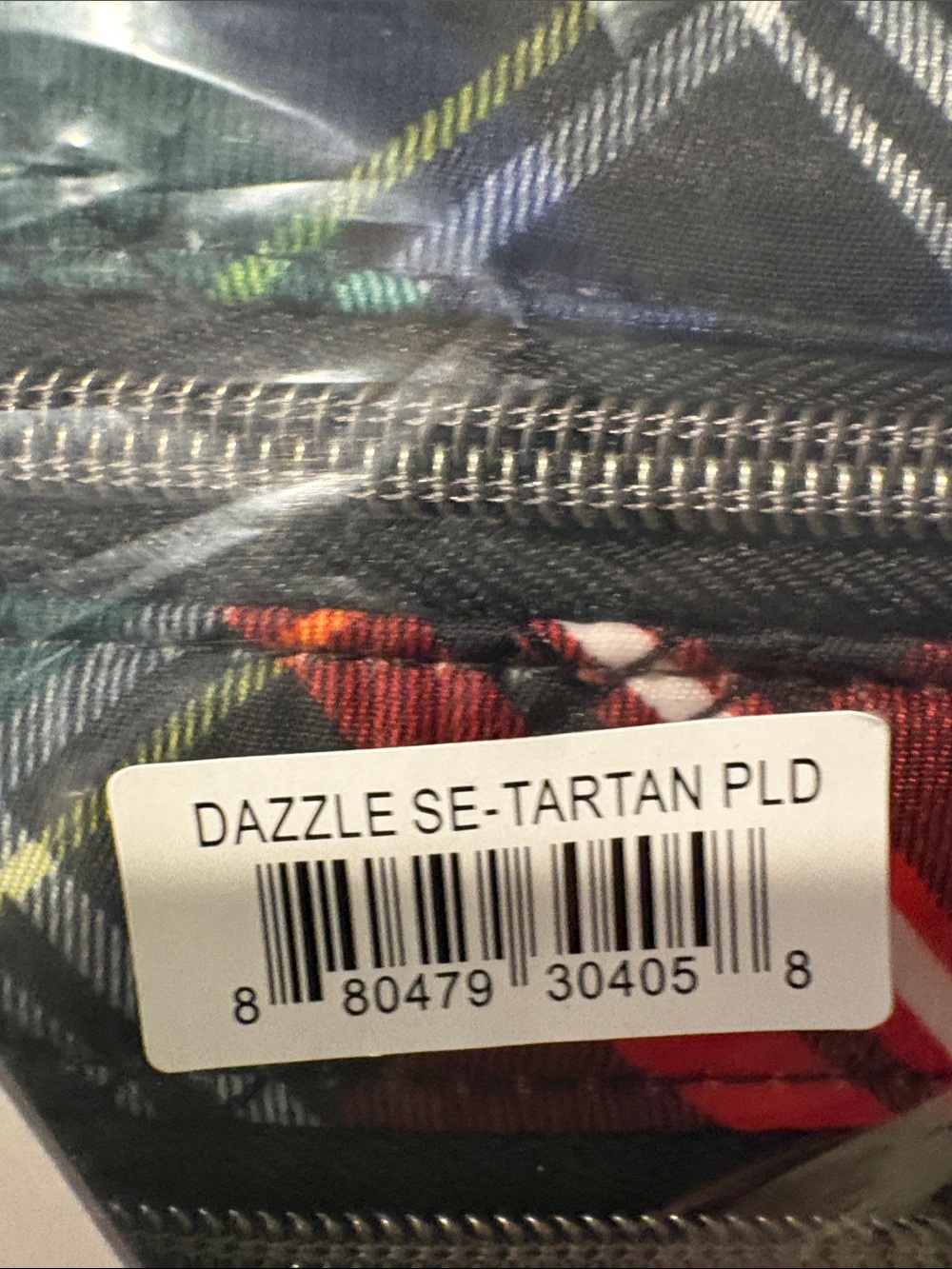 lug Dazxle Tartan Triple-Zip Cosmetic Pouch - Red Green Black NWT - Picture 8 of 10